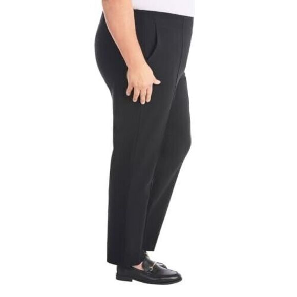 Hilary Radley Women's Ponte Pull-on Mid Rise Slim Leg Pants, Black, S - Picture 5 of 5